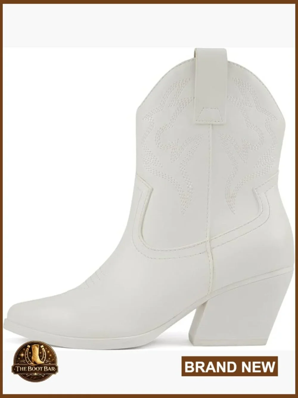 Women Western Pointe Toe Low Heel Ankle Bootie